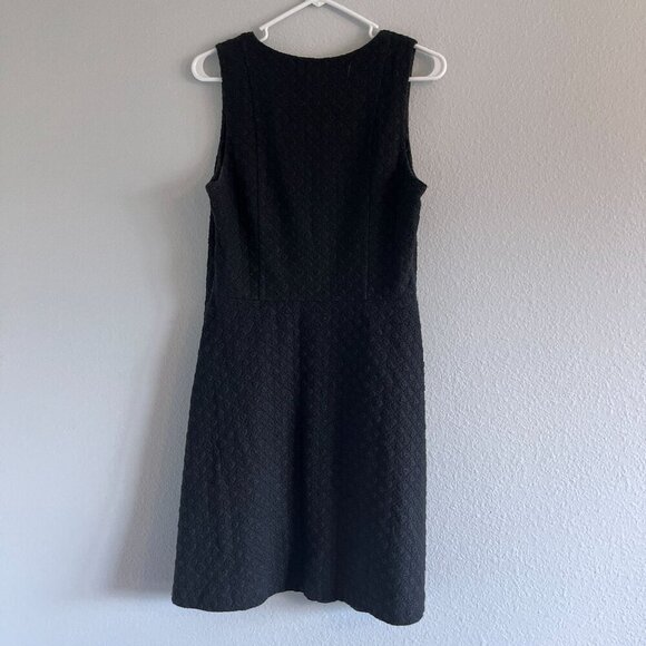 Theory Etiara Eyelet V-Neck Sleeveless A-Line Black Mini Dress Size 10 - Picture 7 of 12
